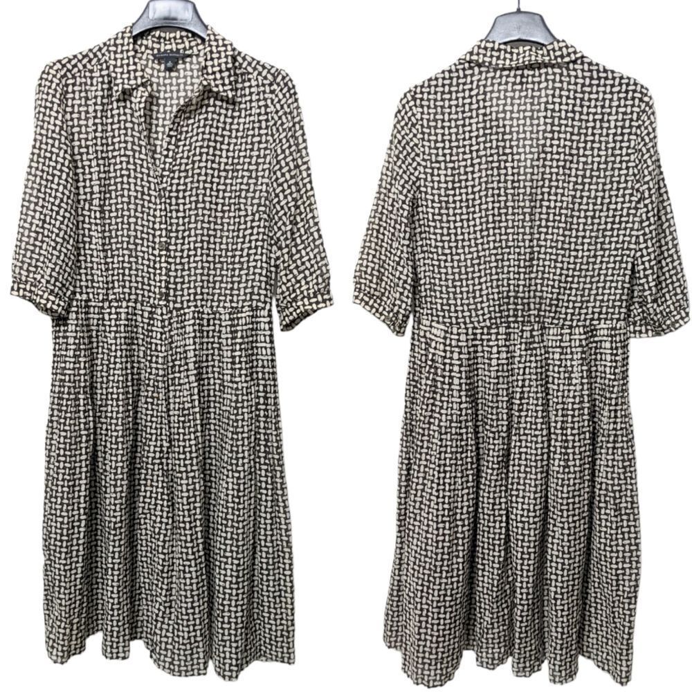 BANANA REPUBLIC Silk Cotton Sheer Midi Dress 4 - Picture 7 of 7
